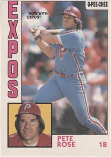 1984 O-Pee-Chee Baseball Cards 300     Pete Rose#{Now with Expos